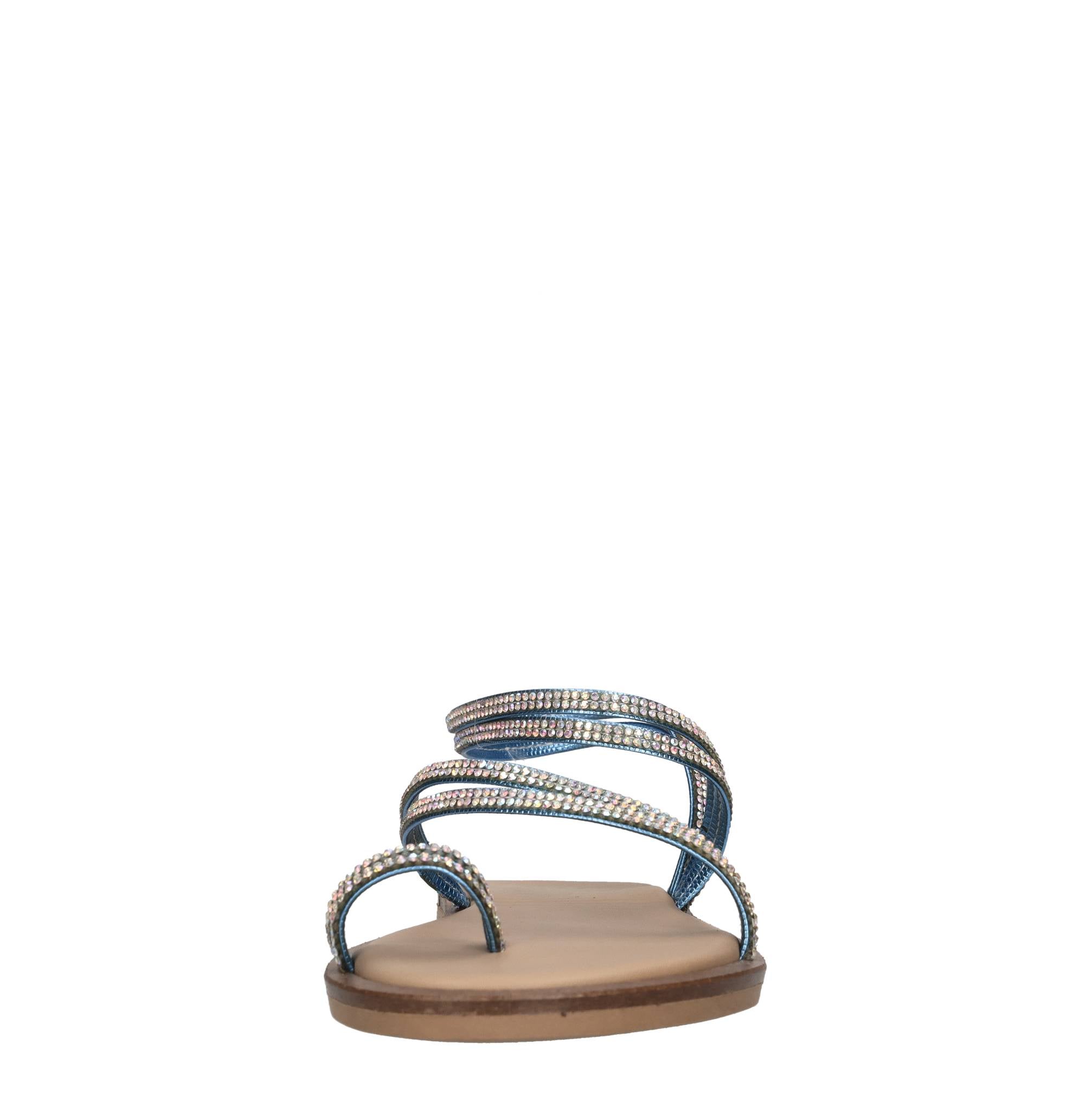 Flat in pelle e strass 