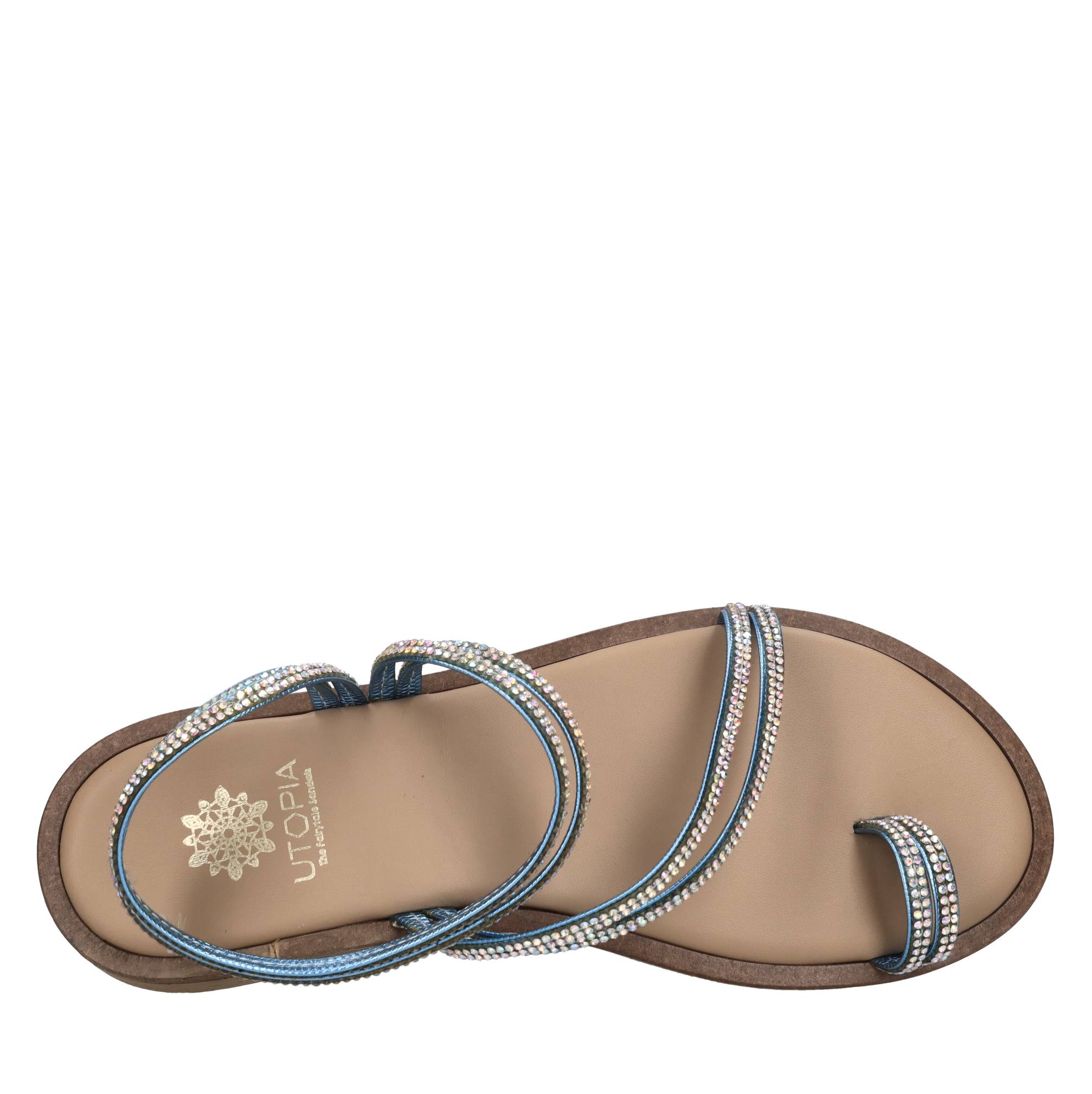 Flat in pelle e strass 
