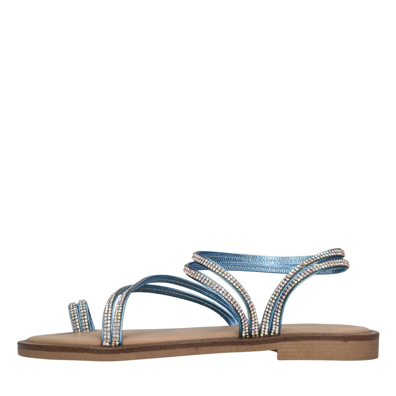Flat in pelle e strass 