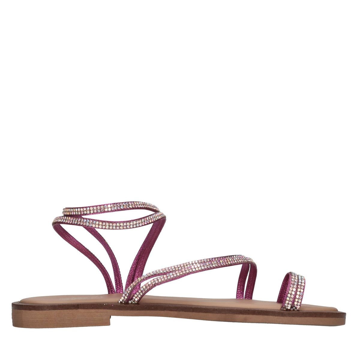 Flat in pelle e strass 