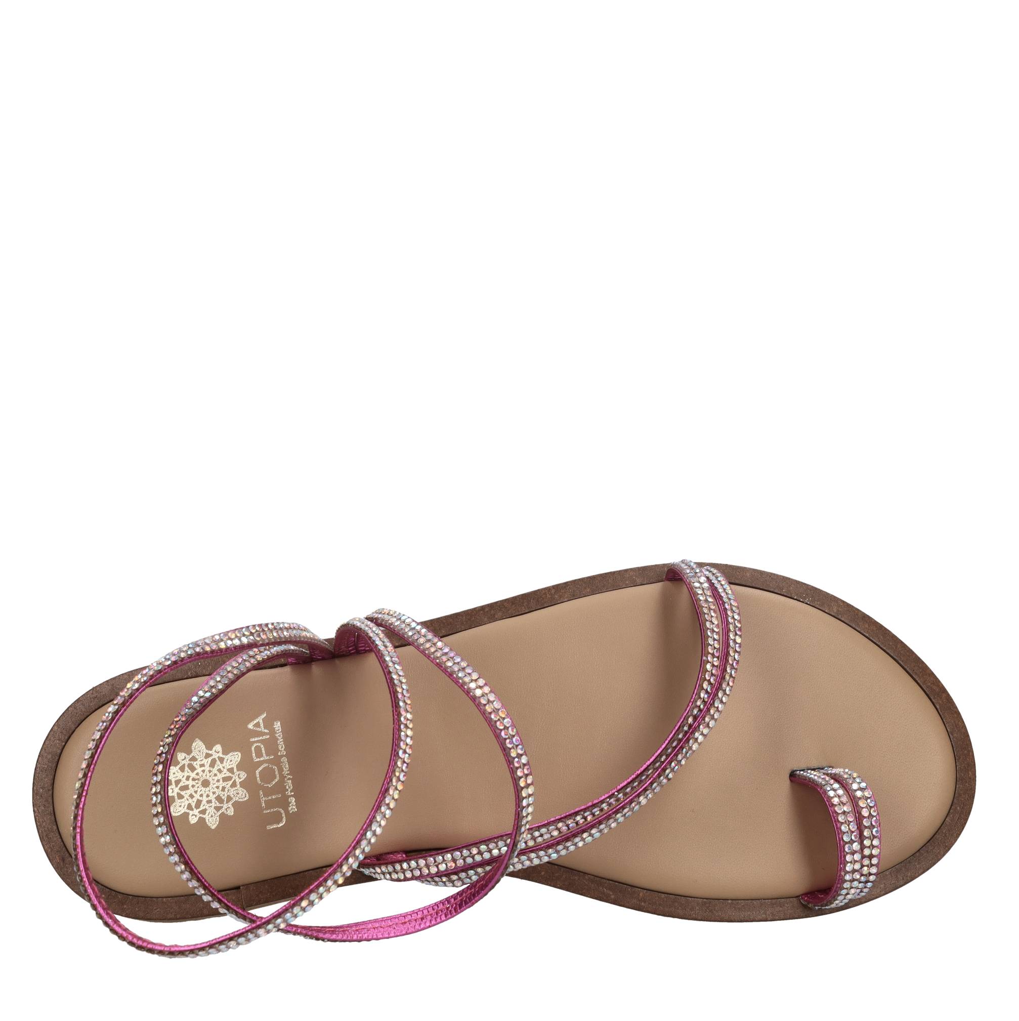 Flat in pelle e strass 