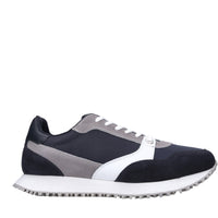Sneakers in pelle e tessuto 