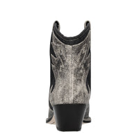 Stivaletti texani in pelle e denim 