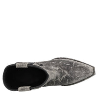 Stivaletti texani in pelle e denim 