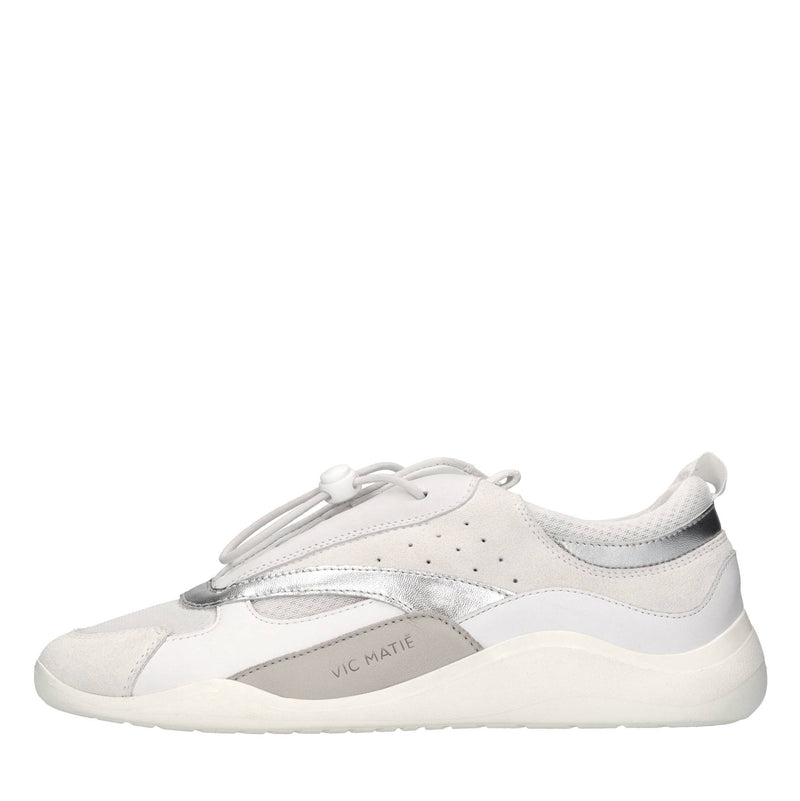 Sneakers in pelle e tessuto 