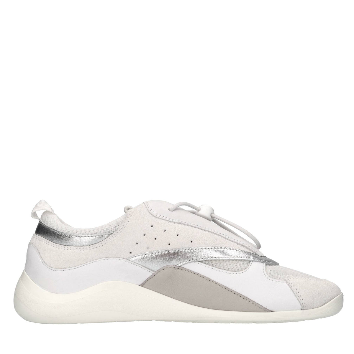 Sneakers in pelle e tessuto 