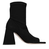 Tronchetti open-toe in denim elasticizzato 