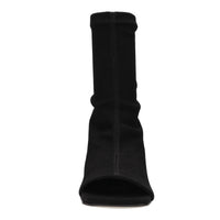 Tronchetti open-toe in denim elasticizzato 