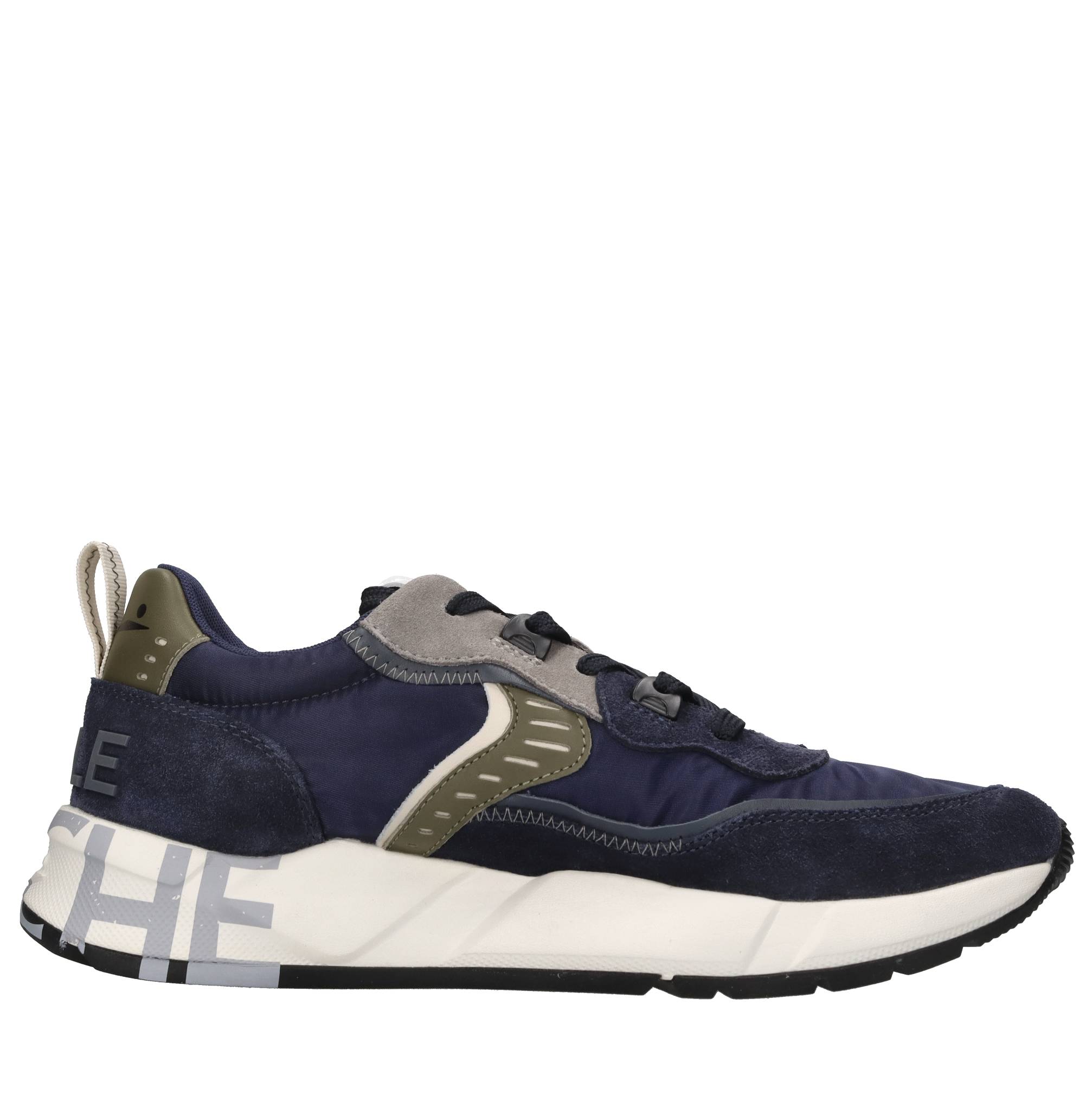 Sneakers in pelle e tessuto 