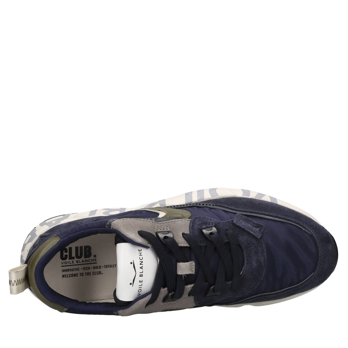Sneakers in pelle e tessuto 