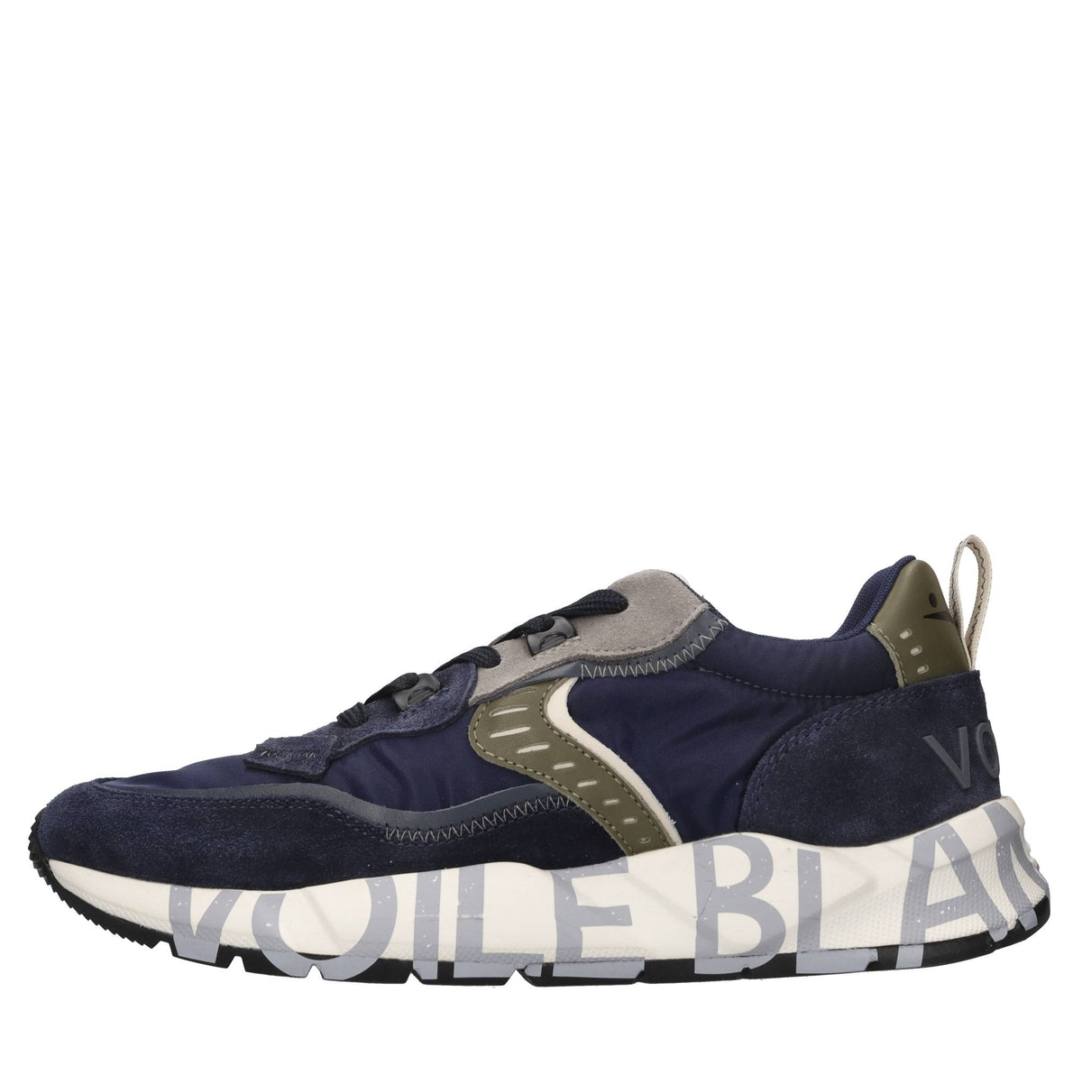 Sneakers in pelle e tessuto 
