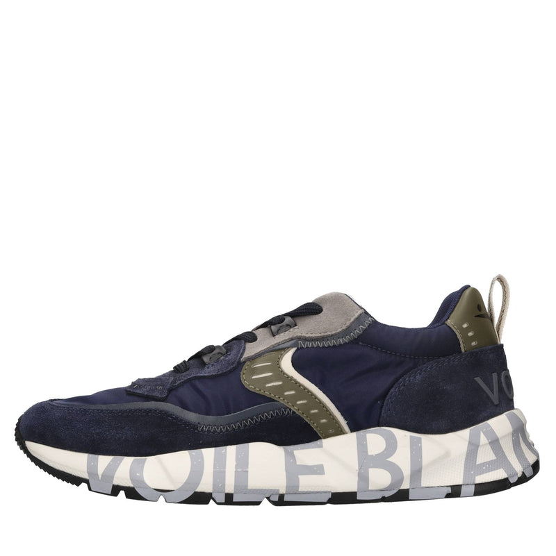 Sneakers in pelle e tessuto 