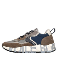 Sneakers in camoscio e tessuto 