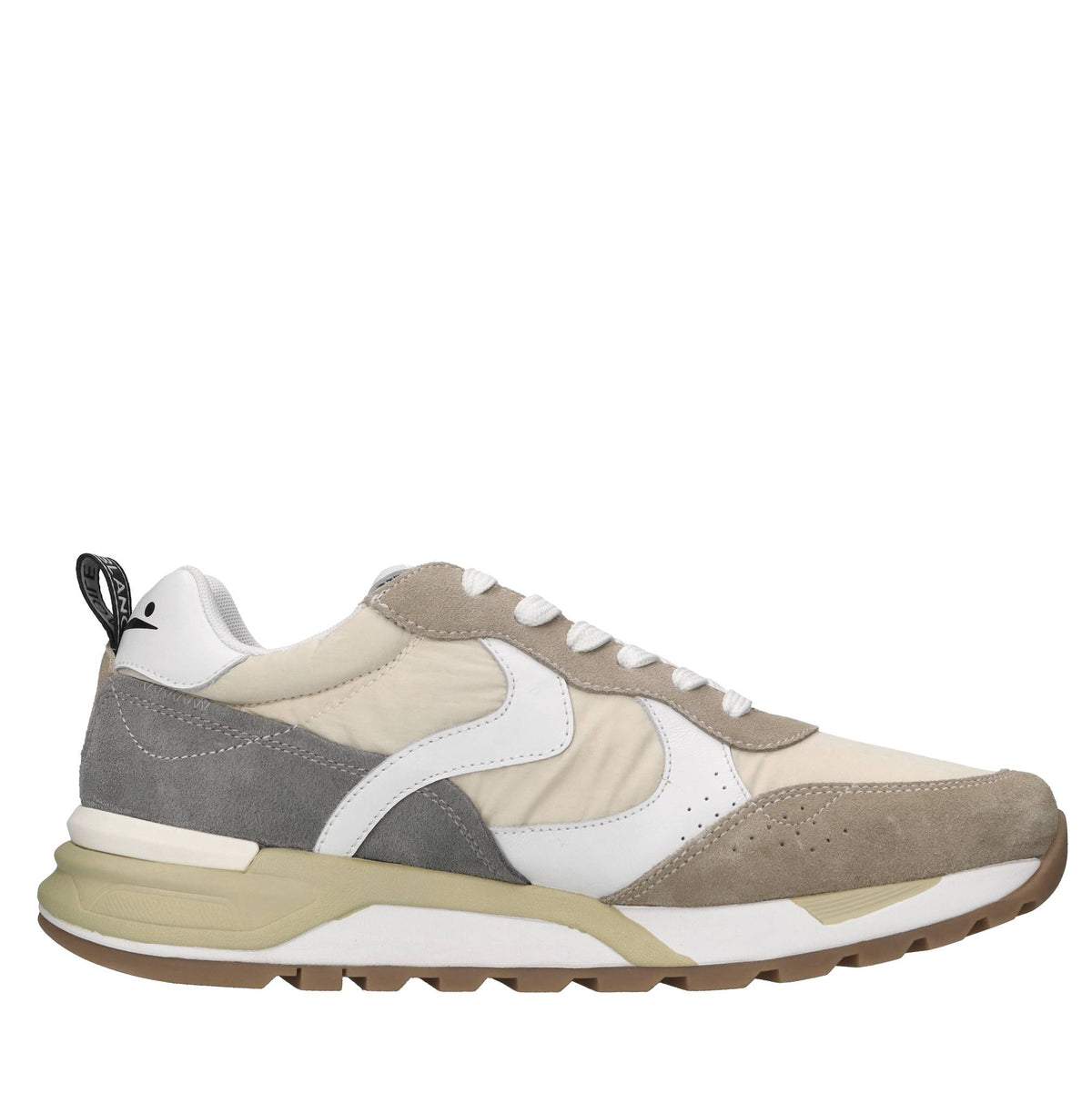 Sneakers in pelle e tessuto 