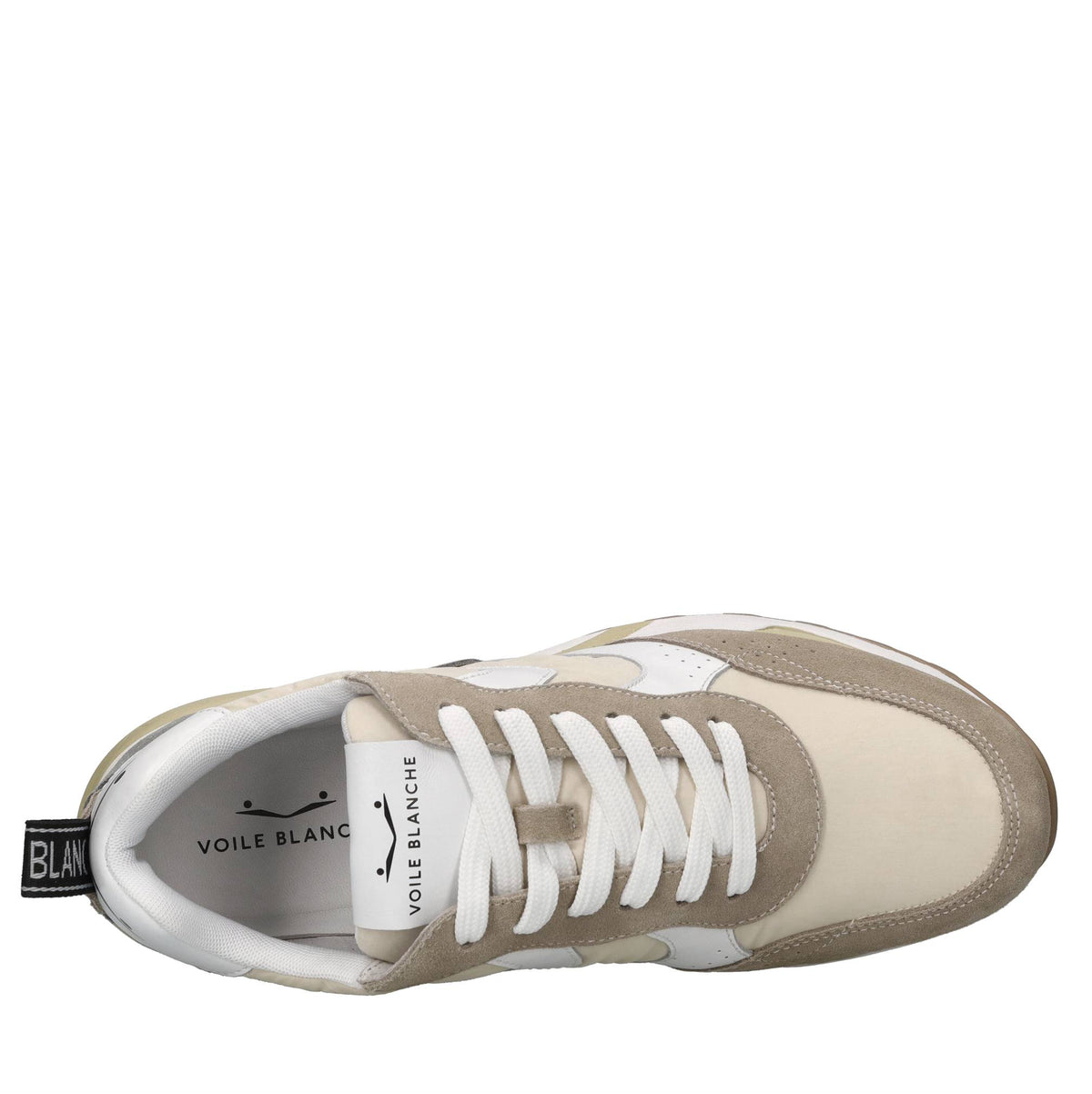 Sneakers in pelle e tessuto 