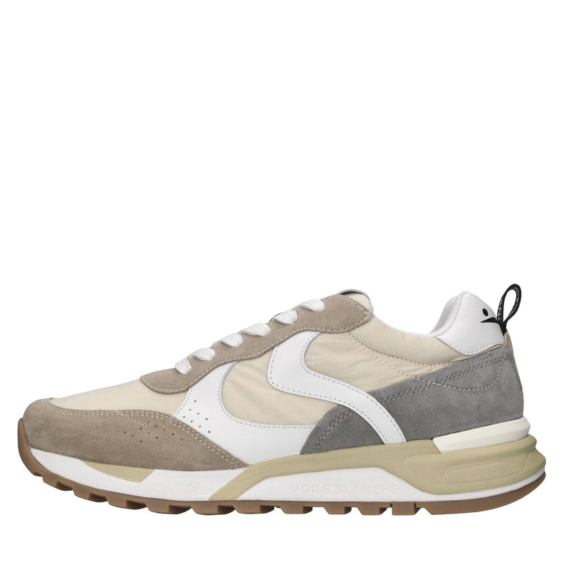 Sneakers in pelle e tessuto 