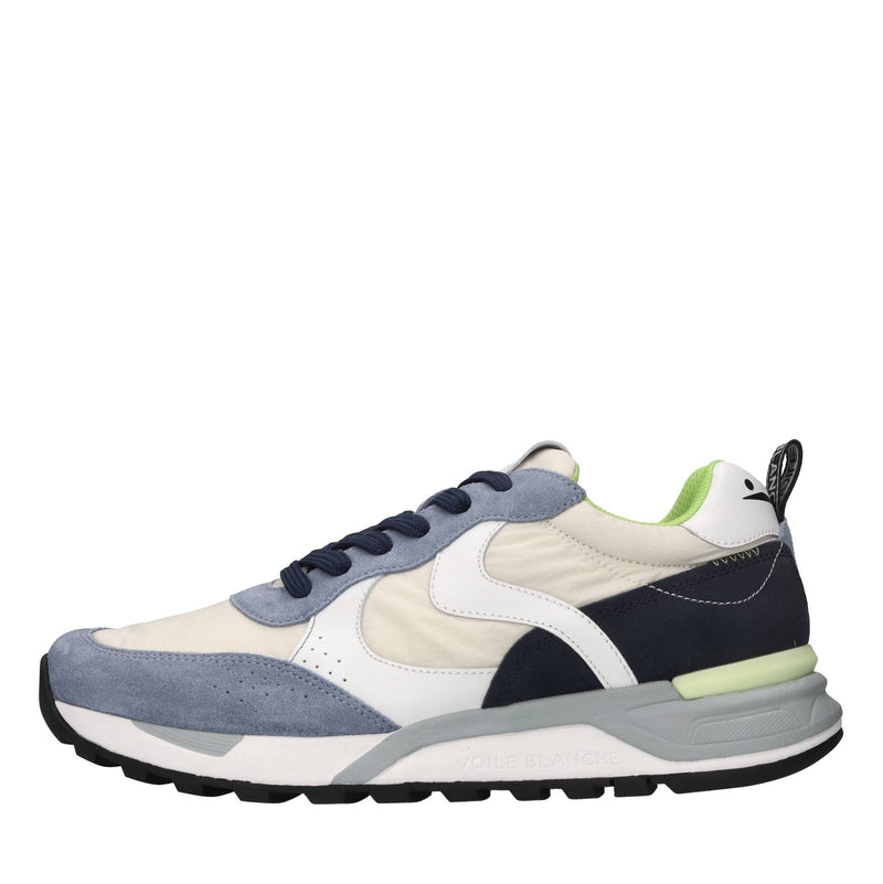 Sneakers in pelle e tessuto 