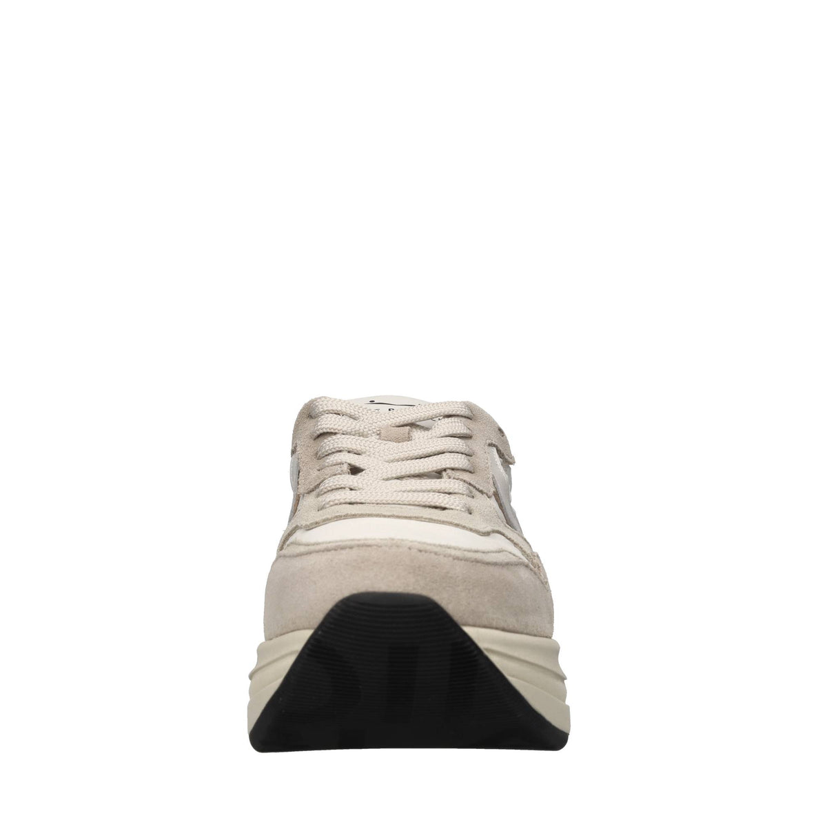 Sneakers in pelle e tessuto 