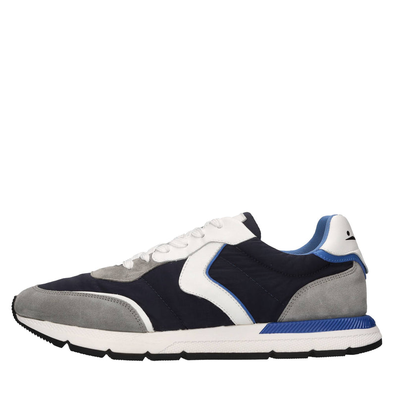 Sneakers in pelle e tessuto 