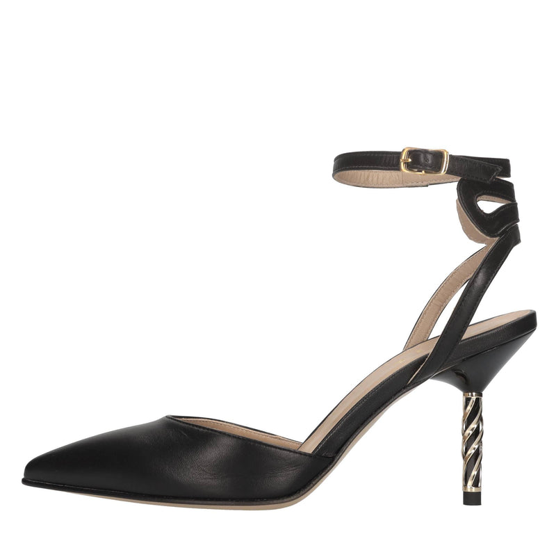 Décolleté slingback in pelle 
