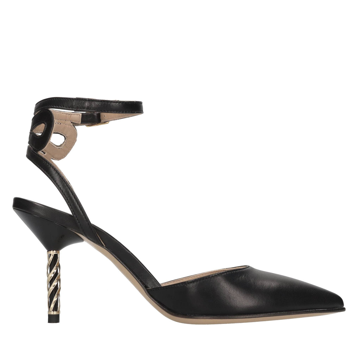 Décolleté slingback in pelle 