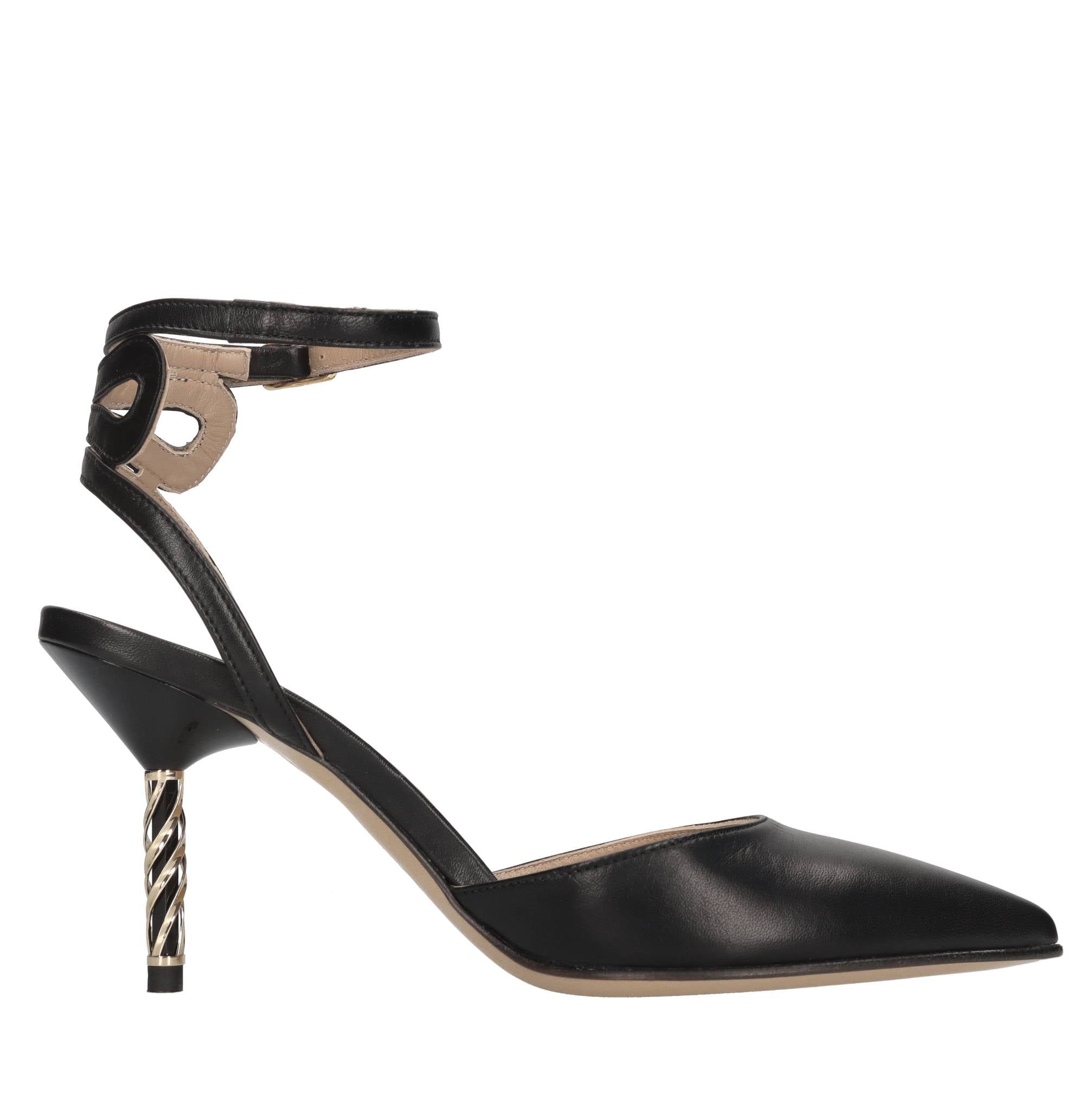 Décolleté slingback in pelle 