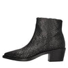 ZOLFO Stivaletti texani in pelle intrecciata