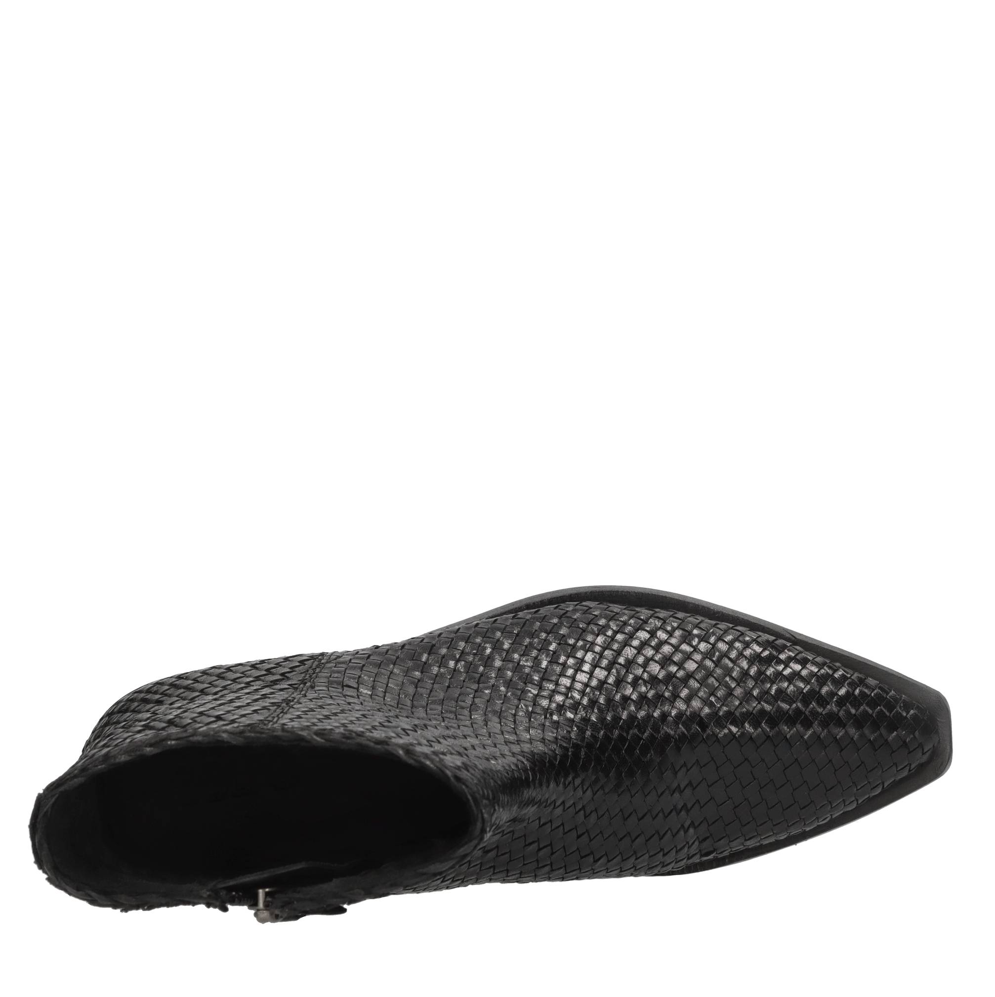 Stivaletti texani in pelle intrecciata 