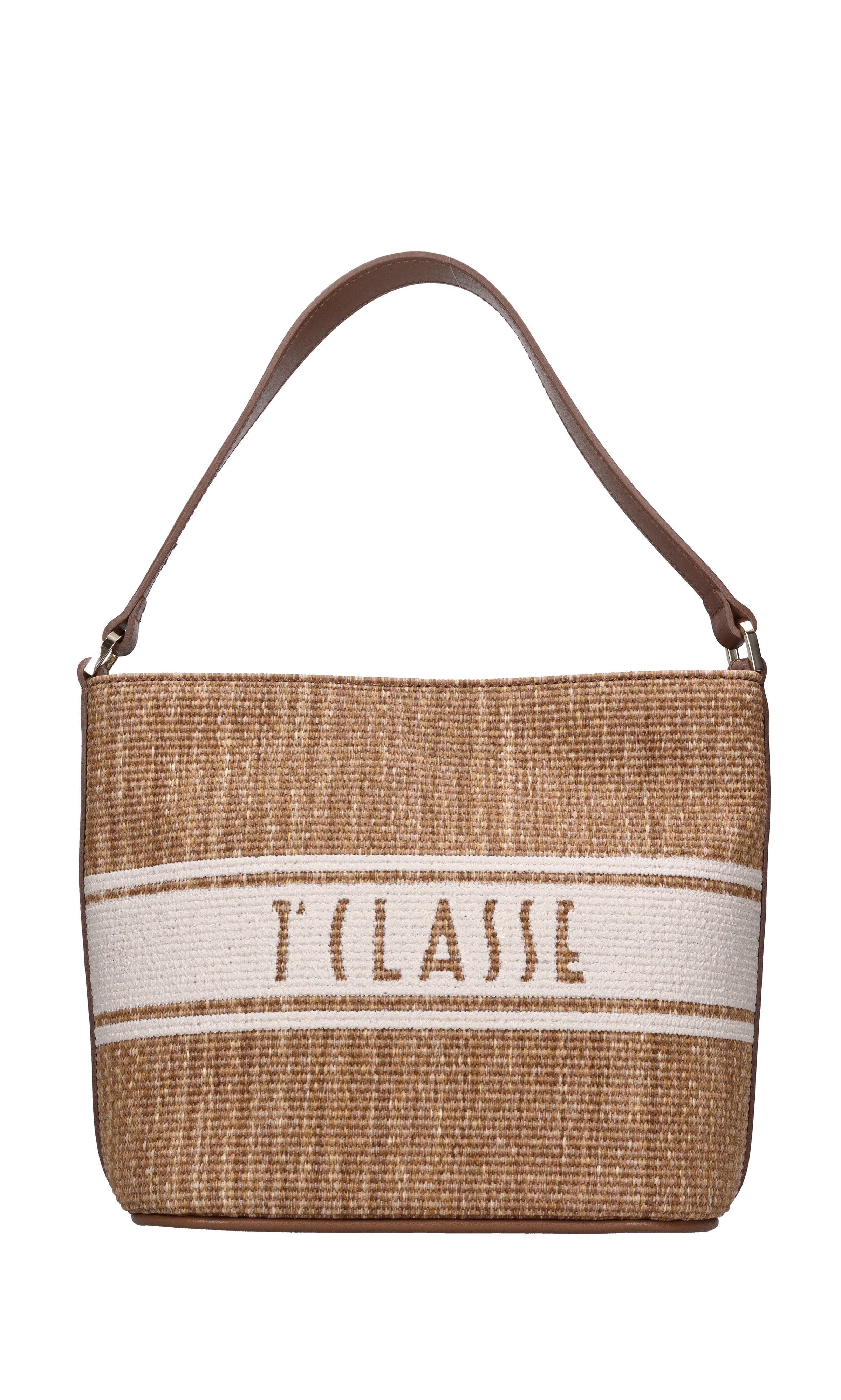 Borsa in rafia e pelle 