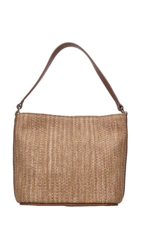 Borsa in rafia e pelle 