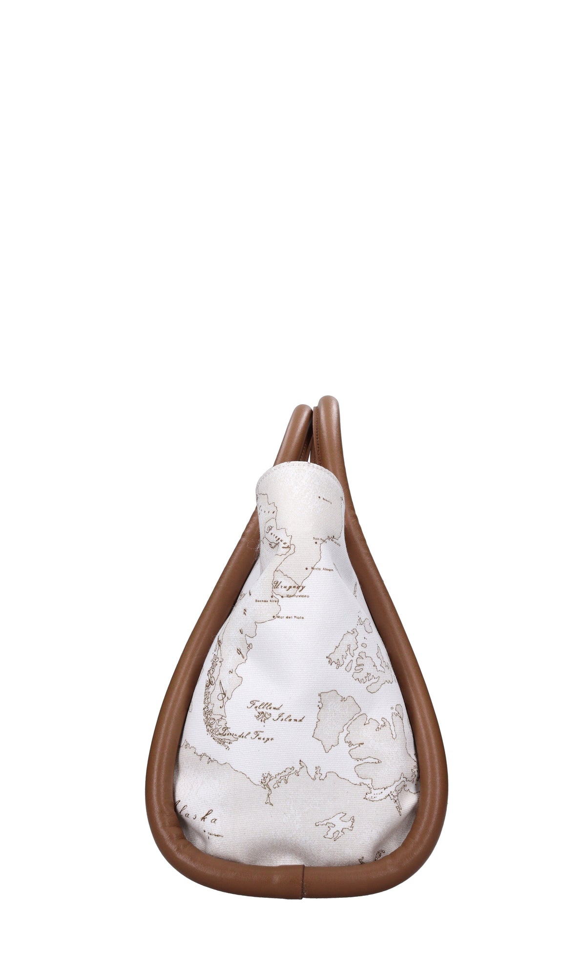 Borsa in pelle e tessuto 