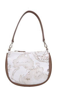 Borsa in pelle e tessuto 