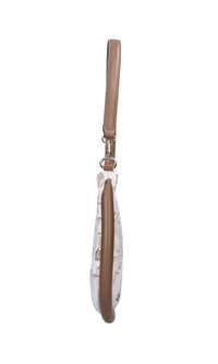 Borsa in pelle e tessuto 