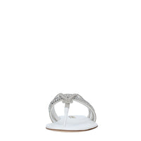 Sandali Flat infradito CASADEI modello STRATOSPHERE tessuto strass e pelle 