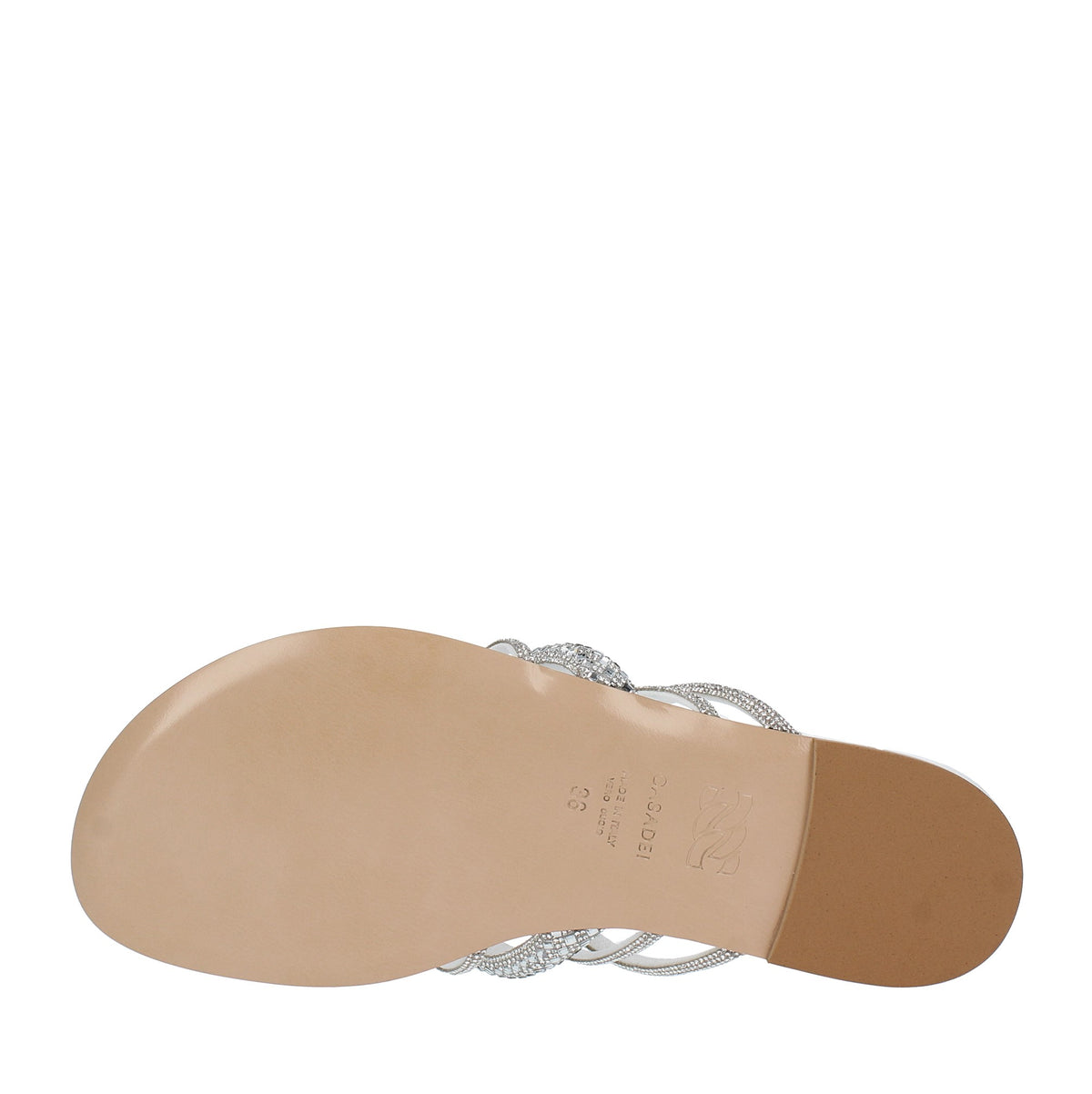 Sandali Flat infradito CASADEI modello STRATOSPHERE tessuto strass e pelle 