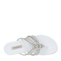 Sandali Flat infradito CASADEI modello STRATOSPHERE tessuto strass e pelle 