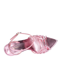 Sandali modello BELLA in pelle con effetto metallizzato 