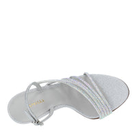 Sandali modello SCARLET in tessuto glitterato e cristalli 