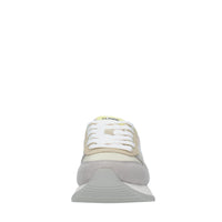 Sneakers in pelle camoscio e tessuto 