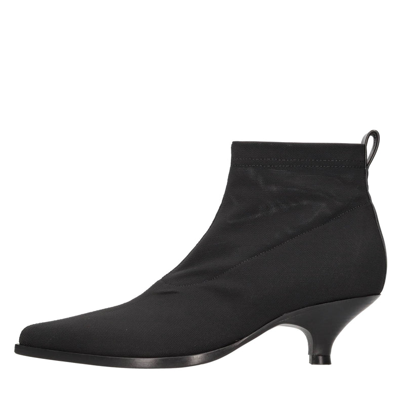 Stivaletti in tessuto elastico e inserti in pelle 