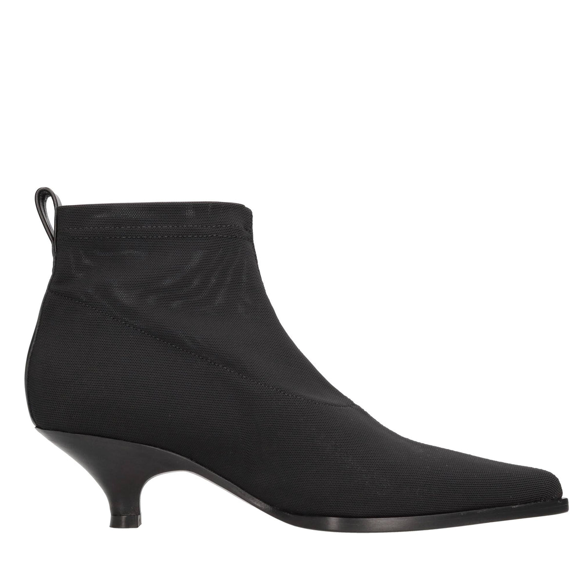 Stivaletti in tessuto elastico e inserti in pelle 