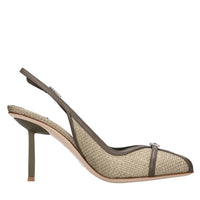 Décoletté slingback modello VITTORIA in pelle e tessuto 