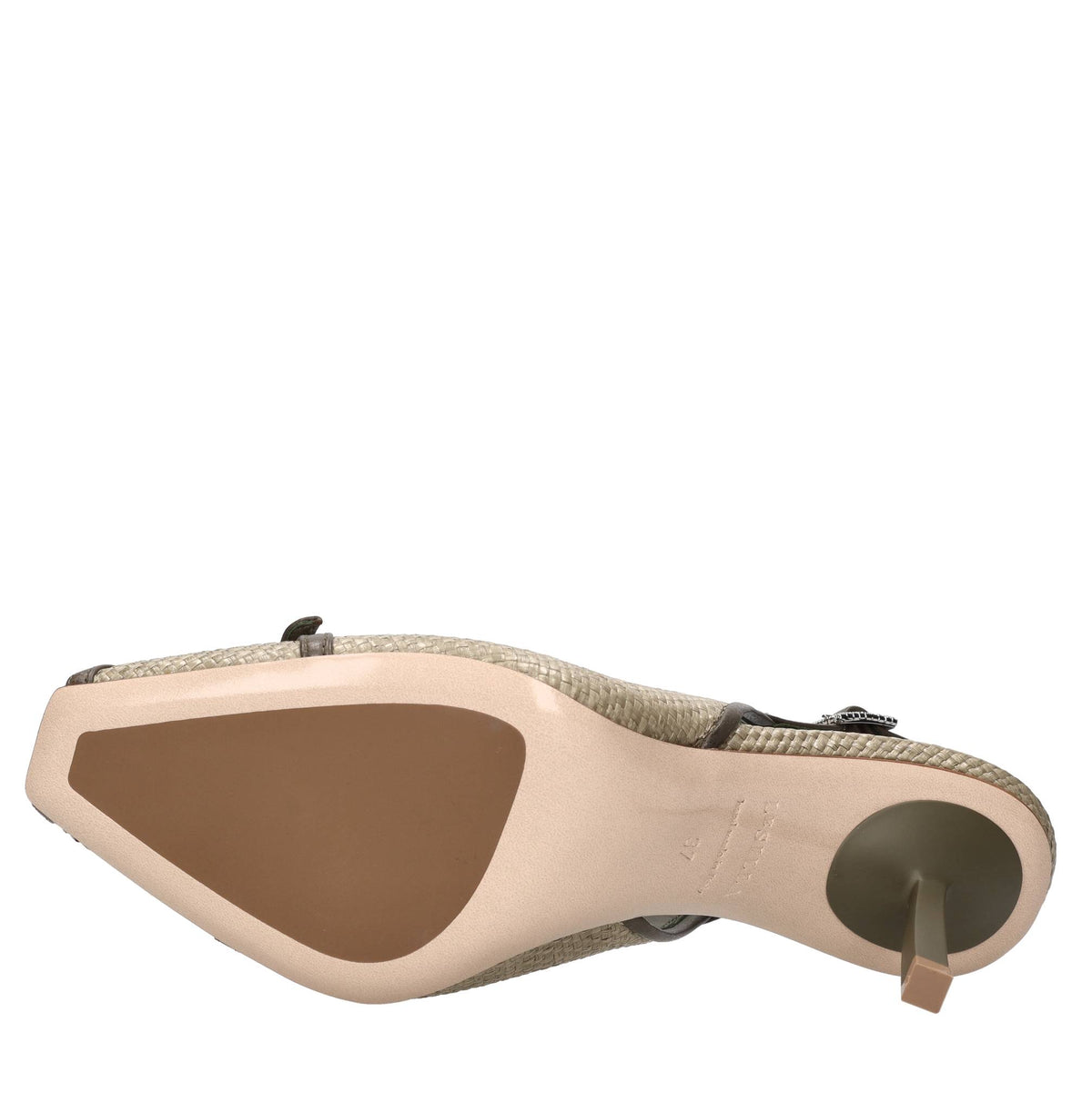 Décoletté slingback modello VITTORIA in pelle e tessuto 