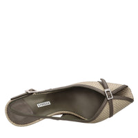 Décoletté slingback modello VITTORIA in pelle e tessuto 