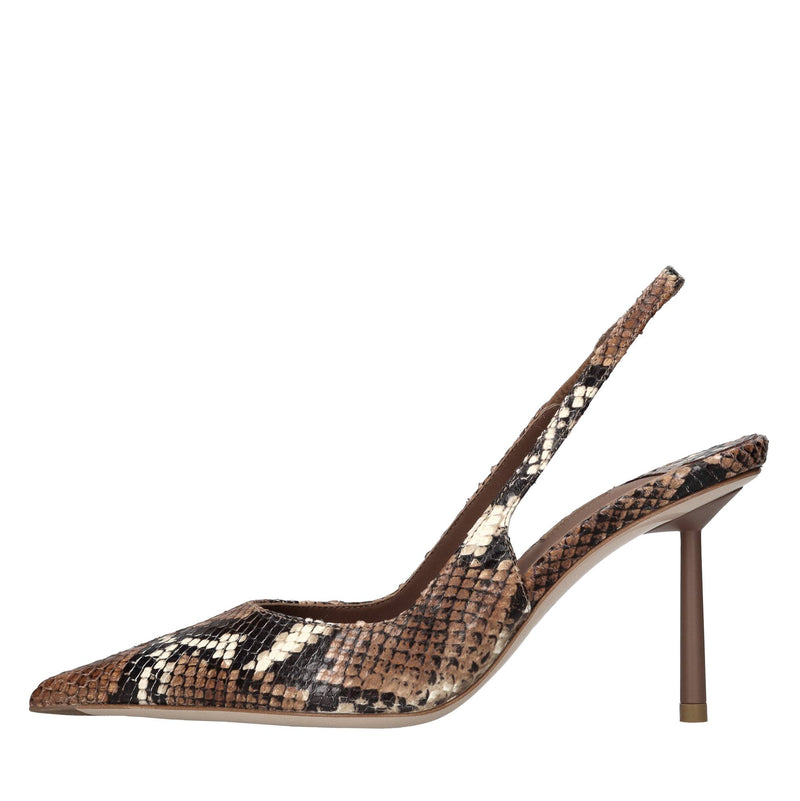 Décoletté slingback modello BELLA in pelle stampa pitone 