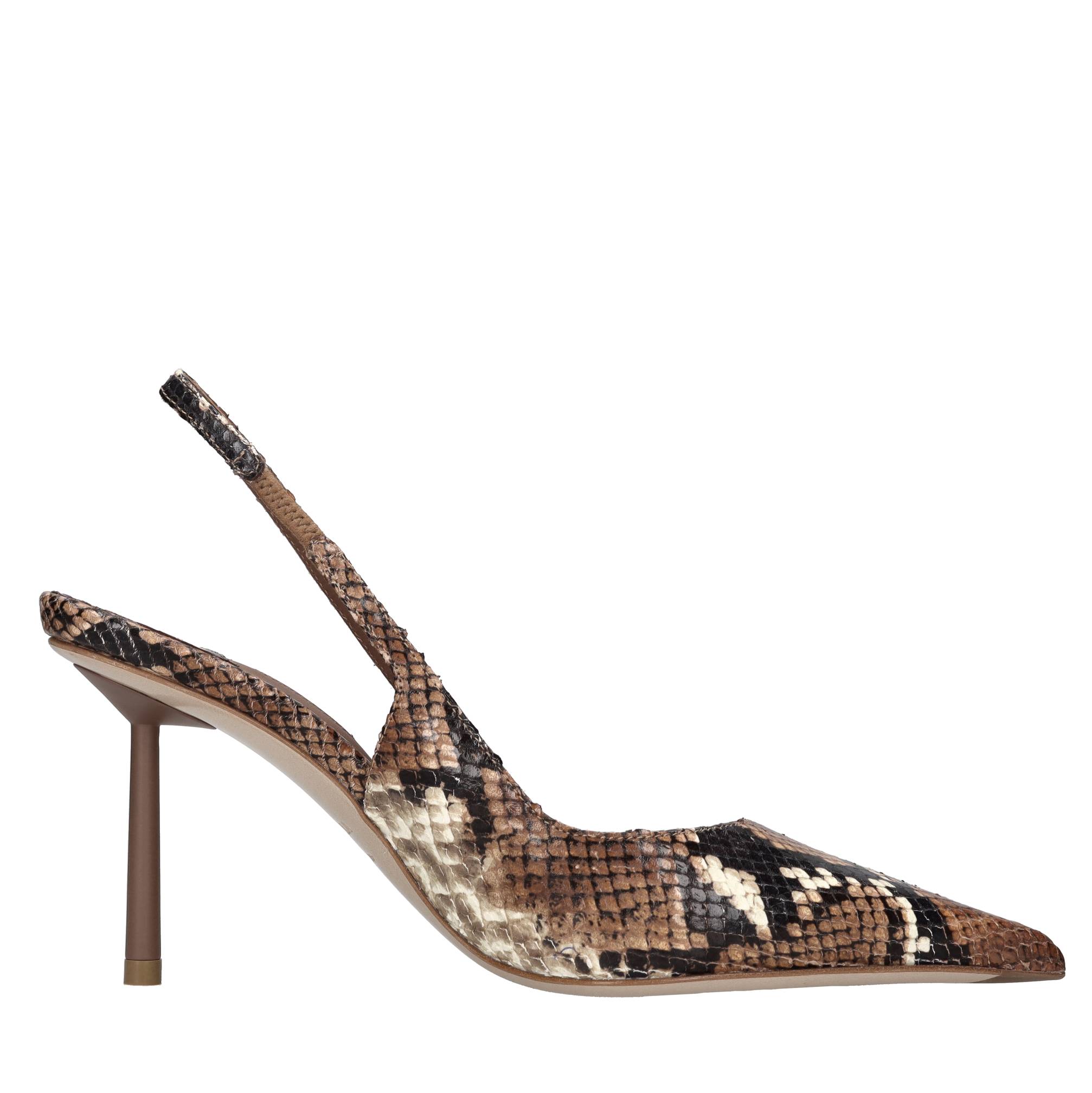 Décoletté slingback modello BELLA in pelle stampa pitone 