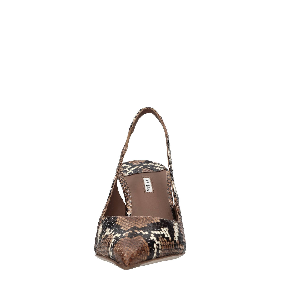 Décoletté slingback modello BELLA in pelle stampa pitone 