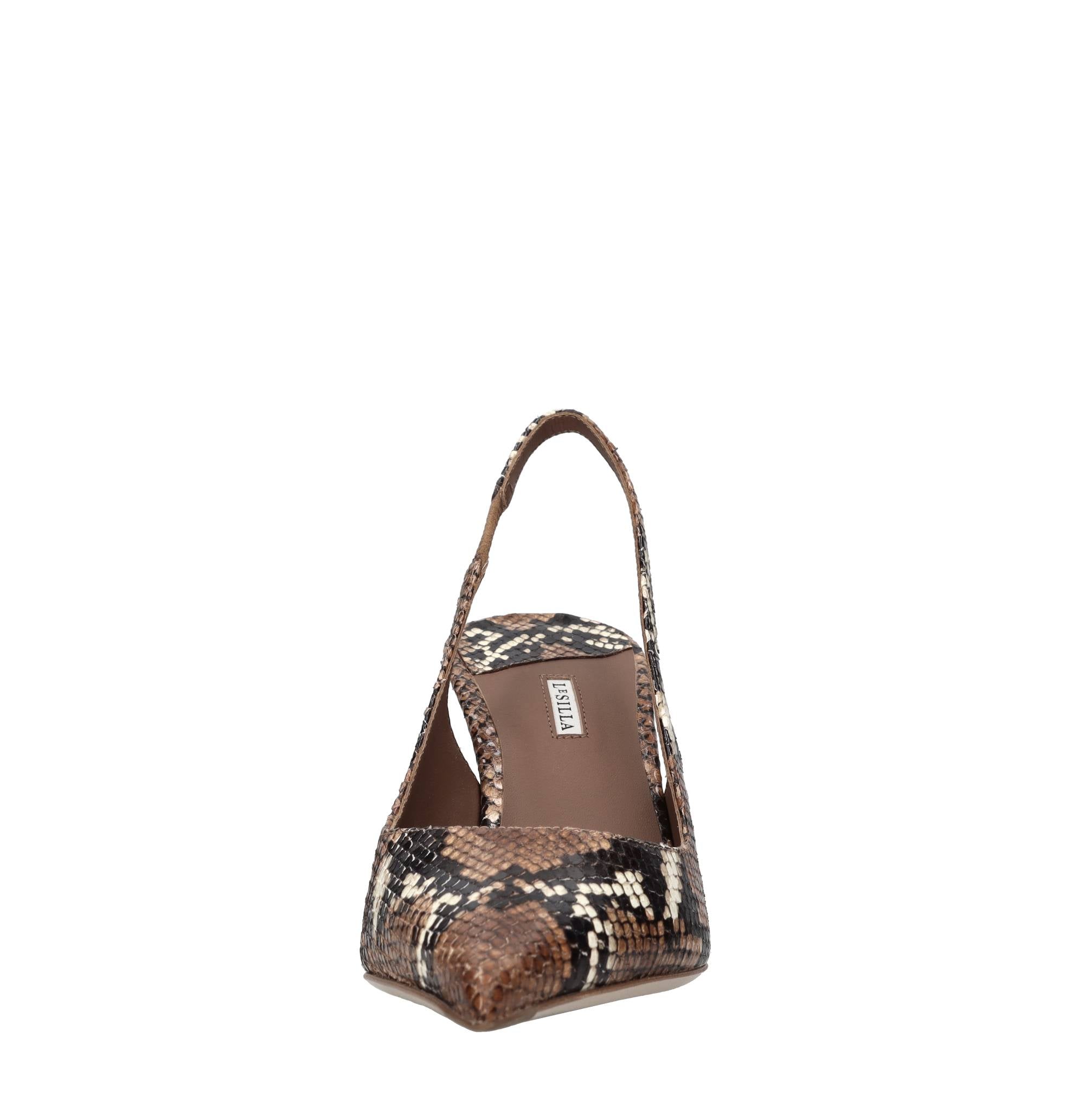 Décoletté slingback modello BELLA in pelle stampa pitone 