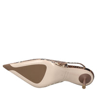 Décoletté slingback modello BELLA in pelle stampa pitone 