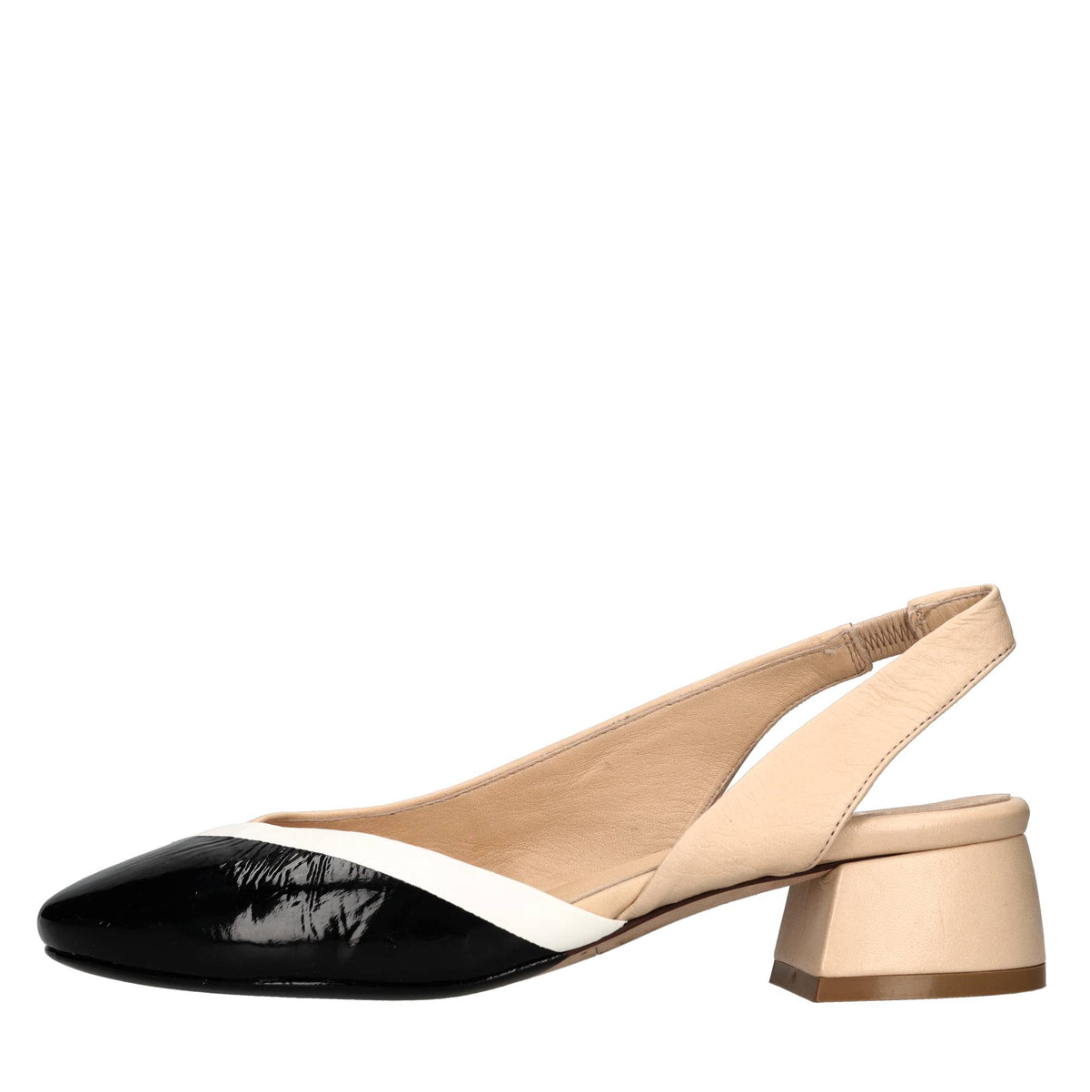 Décolleté slingback in pelle 